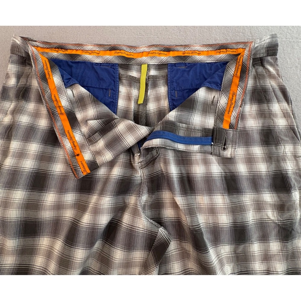 Tommy Bahama Paradise Tech Men Gray Plaid Shorts 36 (~38) Stretch‎ Nylon Blend - Picture 4 of 10